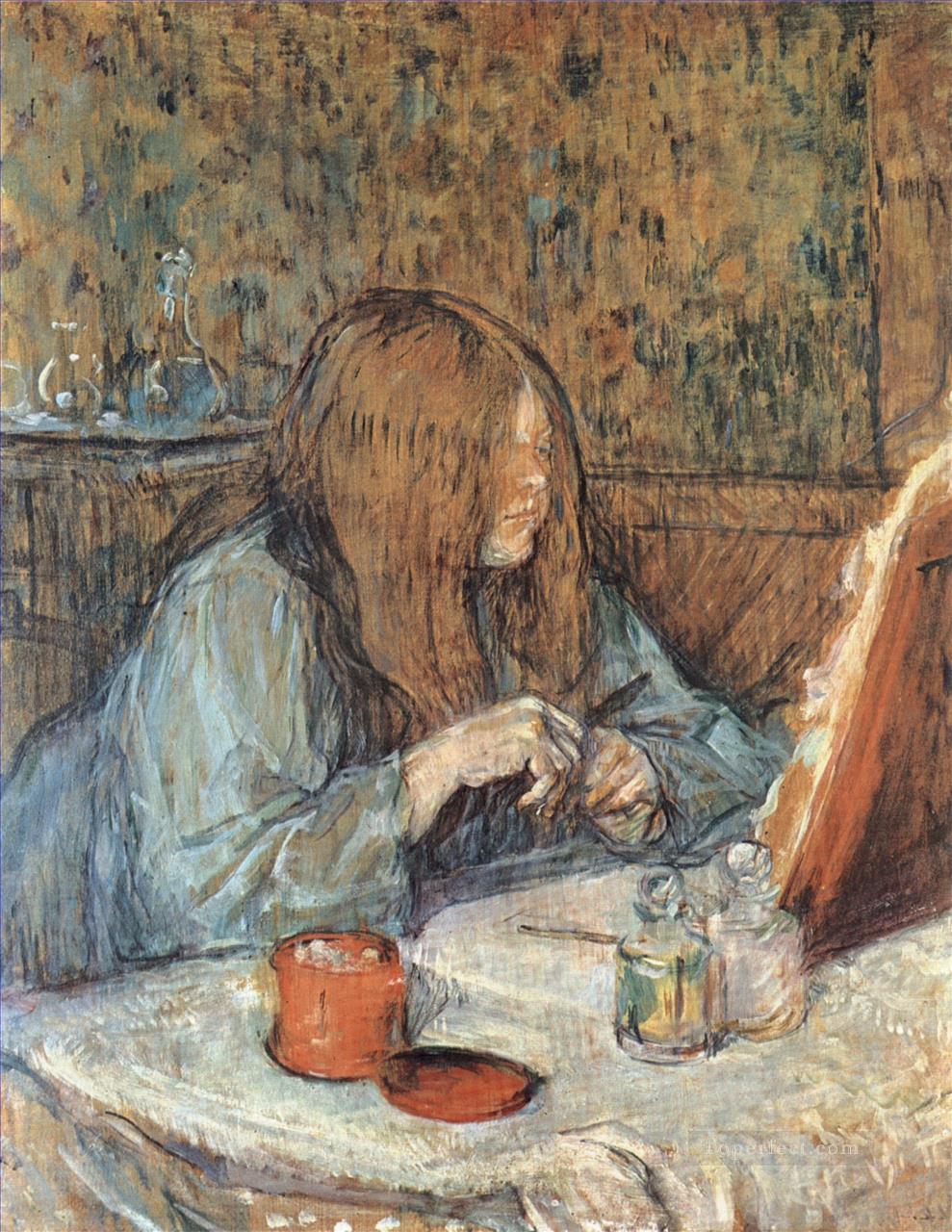 madame poupoule at her dressing table 1898 Toulouse Lautrec Henri de Oil Paintings